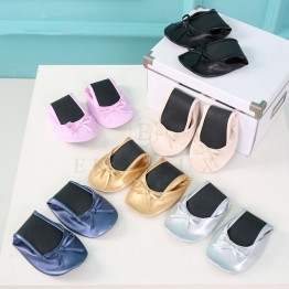 Womens Foldable Ballet Flats Portable Travel Fold up Shoes After Party  Ballerinas Flats Roll-Up Wedding Shopping Flat Shoe 