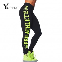 YGFENG Fashion Printed Leggings For Women Letter Pattern Fitness Slim Leggins Esportivos Workout Black Leggings Jeggings S-XL