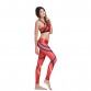 YOUNGA High Waist Band Red Yoga Sets Top Bra Bottom Pant Activewear Gym Outfits Running Tights Women Sports Leggings Fitness