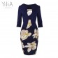 Yilia Women One Piece Patchwork Floral Print Elegant Business Party Formal Office Plus Size Bodycon Pencil Casual Work Dress32784679233