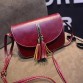 Yogodlns 2017 Vintage Fashion shaping bag Small handbag mini messenger bag Women's handbag Tassel Flap bag Leather Women Handbag