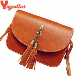 Yogodlns 2017 Vintage Fashion shaping bag Small handbag mini messenger bag Women's handbag Tassel Flap bag Leather Women Handbag