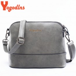 Yogodlns New fashion women's messenger bag scrub shell bag Nubuck Leather small bags over the shoulder women purses and handbags