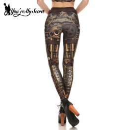 [You're My Secret] Fashion Design Leggings Women Steampunk Star Wars leggin Women High Waist Mechanical Gear 3d Print Cosplay 