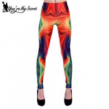 [You&#39;re My Secret] New Arival 3D Print Women Leggings Geometric Knitted Fashion Skinny Leggins Size S M L Mujer Legging Pants32481741085