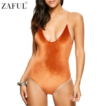 ZAFUL One Piece Swimsuit 2017 Sexy Swimwear Women Bathing Suit Criss Back Reversible Pleuche Summer Beachwear Monokini Swimsuit32779916008
