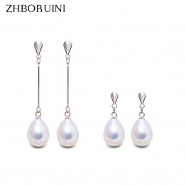 ZHBORUIN 2017 Fashion Natural Pearl Earrings For Women 925 Sterling Silver Jewelry Water Drop Pearl Earring Quality Wedding Gift