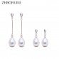 ZHBORUIN 2017 Fashion Natural Pearl Earrings For Women 925 Sterling Silver Jewelry Water Drop Pearl Earring Quality Wedding Gift