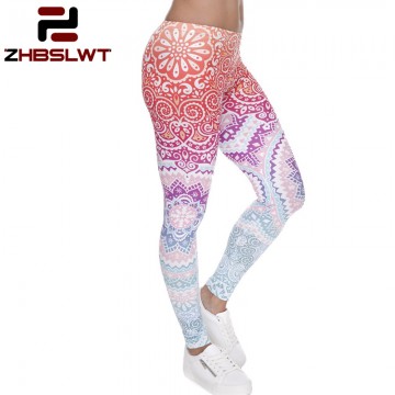 ZHBSLWT  New Trend 3d Aztec Ombre Women Leggings brand Spring Summer Legging Feminino Slimming  Leggins Trousers for Women32731639679