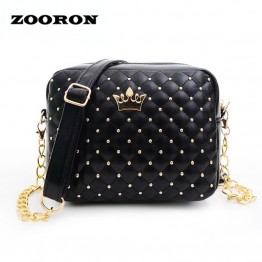 ZOORON 2017 new style fashion women bag five color madame chain shoulder tide rivet small shopping shoulder bag