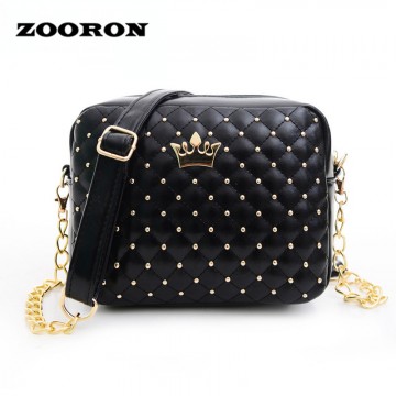 ZOORON 2017 new style fashion women bag five color madame chain shoulder tide rivet small shopping shoulder bag32659838962