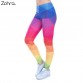 Zohra Autumn Winter Leggings Printed Women Legging Colorful Triangles Rainbow Legins High Waist Elastic Leggins Silm Women Pants32734263951