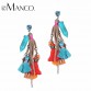 eManco tassel earrings for women hanging bohemian red drop earrings jewelry 2017 multicolor fringe boho dangle earring jewellery