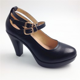 genuine leather women high heels pumps female OL COMFORTABLE black work shoes 32 33 40 41 42 43 44  sy-777