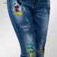 jeans women boyfriend jeans with embroidery Mickey Mouse Donald Duck mid waist Skinny fashion sexy harem pants fat sister XL 4XL