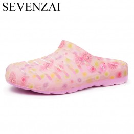 jelly sandalias 2017 women shoes floral print slide beach sandals plastic summer moccasins ladies casual water shoes for women