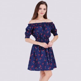 pure cotton New 2017 plus size summer autumn Women Dress ukraine Casual sexy wide boat neck beach Dresses maxi Vestidos WC0584-1