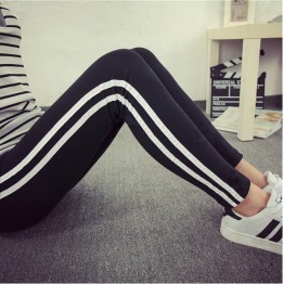 spring summer autumn style Fashion brands Striped black Elasticity leggings fitness Pants active wear women sailor moon