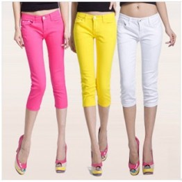 summer cotton 2017 new candy color 12 color pant was thin plus size ladies girls fashion casual pants pencil pants bottoming