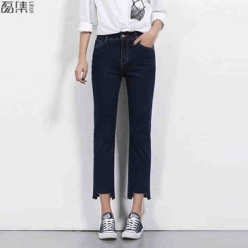 summer flare Trousers for women  Ankle-Length Jeans irregular bottom of pants plus size 100kg32806710336