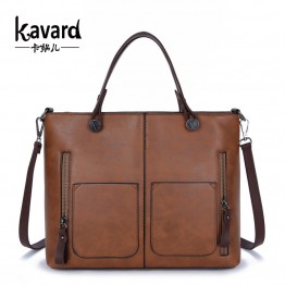 wax oil leather bag shoulder ladies hand bags women PU leather handbag sac 2017 woman bag handbags women famous brand sac a main