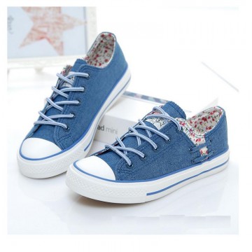 women canvas shoes 2016 new flat denim casual shoes Shallow mouth Floral Espadrilles high quality Small fresh women shoes