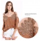 women elegant blusas mujer hollow out half sleeve blouse retro vestidos embroidery casual off shoulder top 201732786673962