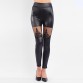 women gothic lace Leggings lady casual slim legging sexy floral lace fake leather pants middle high wasit Skinny pant32638954076