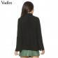 women stylish flare sleeve halter V-neck chiffon blouse summer fashion casual solid shirts loose tops plus size LT904