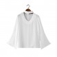 women stylish flare sleeve halter V-neck chiffon blouse summer fashion casual solid shirts loose tops plus size LT9041000001372669