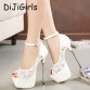 women summer sandals lace pumps women party shoes platform pumps white wedding shoes stiletto heels open toe dress shoes D11432366322424