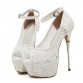 women summer sandals lace pumps women party shoes platform pumps white wedding shoes stiletto heels open toe dress shoes D114